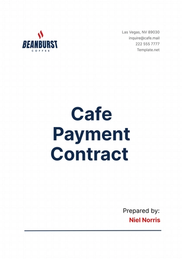 Free Cafe Payment Contract Template to Edit Online