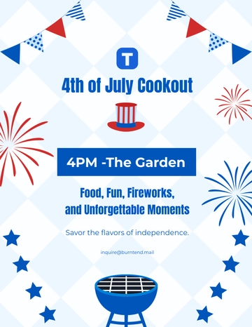 Free 4th of July Cookout Flyer Template to Edit Online
