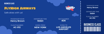 Free Airline Ticket Template for Kids to Edit Online