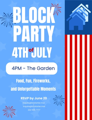Free 4th of July Block Party Flyer Template to Edit Online