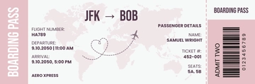 Free Honeymoon Airline Ticket Template to Edit Online
