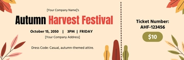 Free Autumn Event Ticket Template to Edit Online