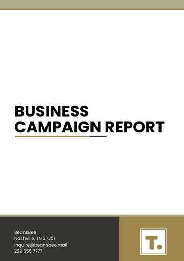 Free Business Campaign Report Template to Edit Online