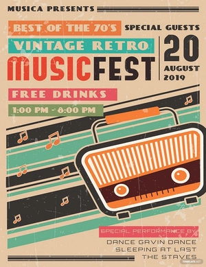 Vintage Retro Music Poster Template