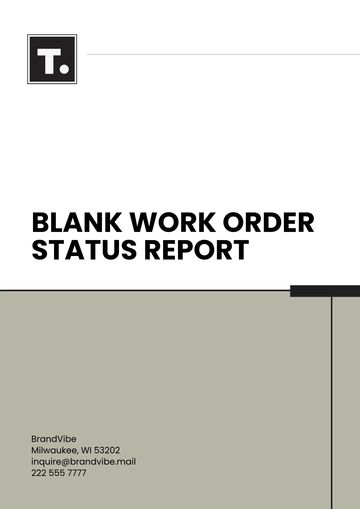 Free Blank Work Order Status Report Template to Edit Online