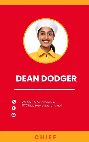 Free Restaurant Company ID Card Template to Edit Online
