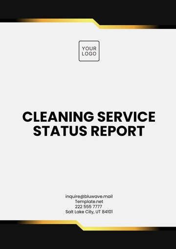 Free Cleaning Service Status Report Template to Edit Online