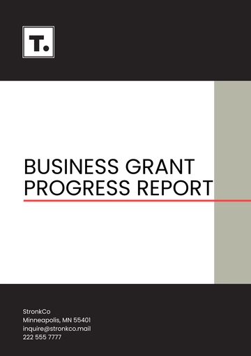 Free Business Grant Progress Report Template to Edit Online