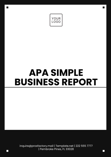 Free APA Simple Business Report Template to Edit Online