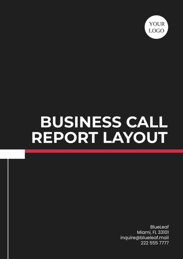 Free Business Call Report Layout Template to Edit Online