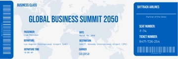 Free Business Conferences Airline Ticket Template to Edit Online