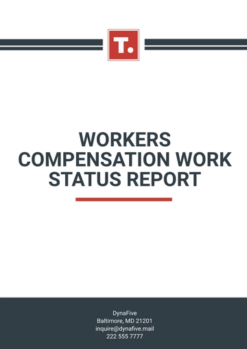 Free Workers Compensation Work Status Report Template to Edit Online