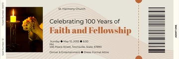 Free Church Anniversary Banquet Ticket Template to Edit Online