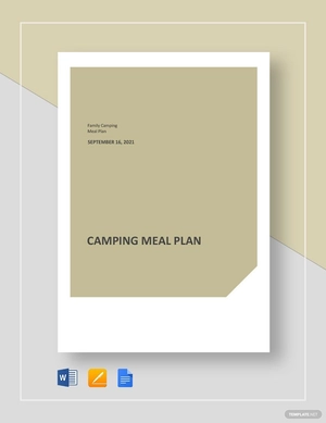 Camping Meal Plan Template Camping Meal Plan Template