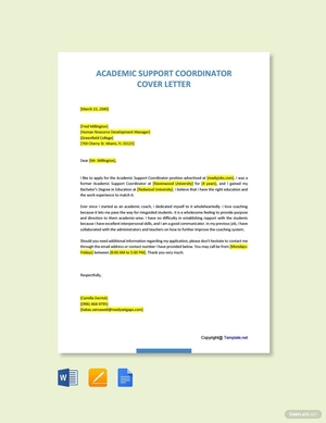 Academic Support Coordinator Cover Letter