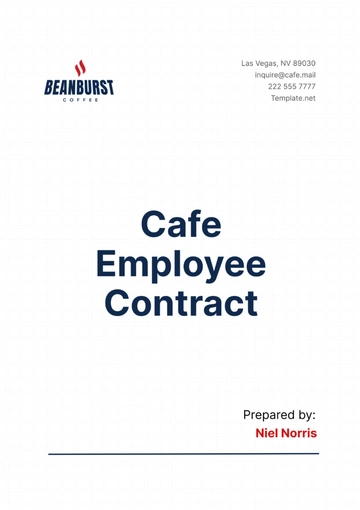 Free Cafe Employee Contract Template to Edit Online