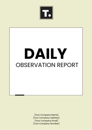 Free Daily Observation Report Template to Edit Online