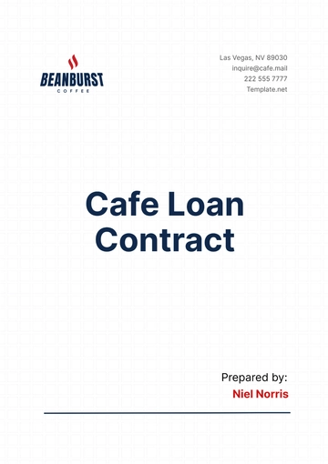 Free Cafe Loan Contract Template to Edit Online