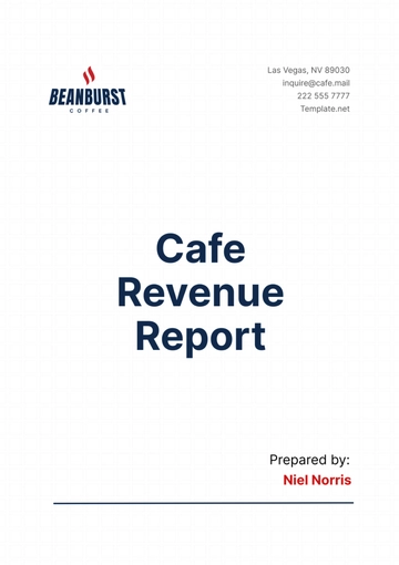 Free Cafe Revenue Report Template to Edit Online