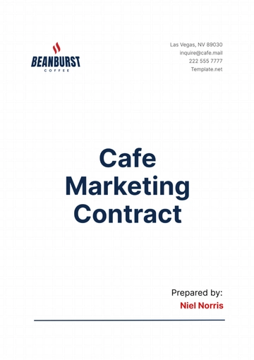 Free Cafe Marketing Contract Template to Edit Online