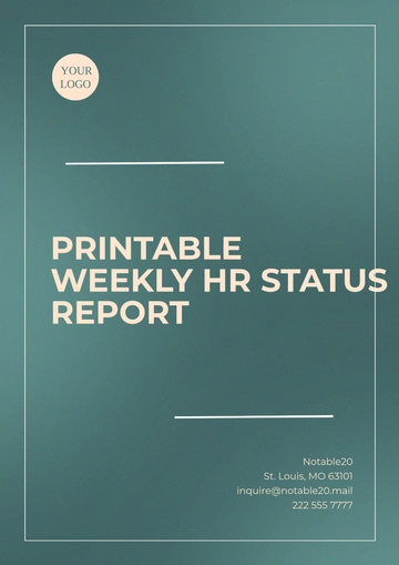 Free Printable Weekly HR Status Report Template to Edit Online