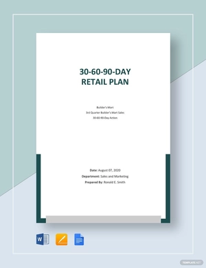 30-60-90-Day Retail Plan Template