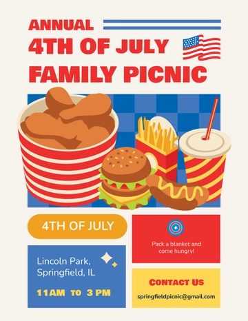 Free 4th of July Picnic Flyer Template to Edit Online