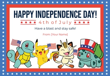 Free 4th of July Pokemon Card Template to Edit Online