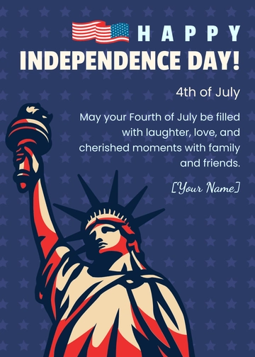 Free 4th of July Wish Card Template to Edit Online