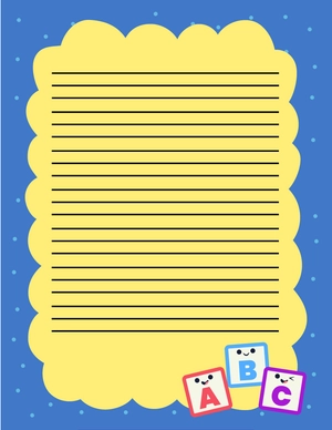 Free Kindergarten Lined Paper to Edit Online