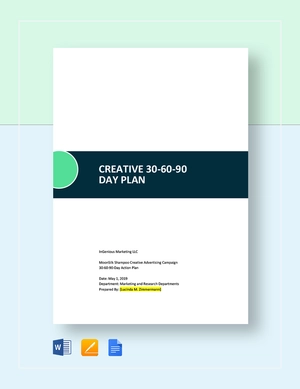 Creative 30-60-90-Day Plan Template Creative 30-60-90-Day Plan Template