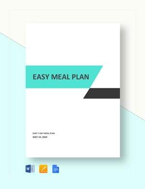 Easy Meal Plan Template