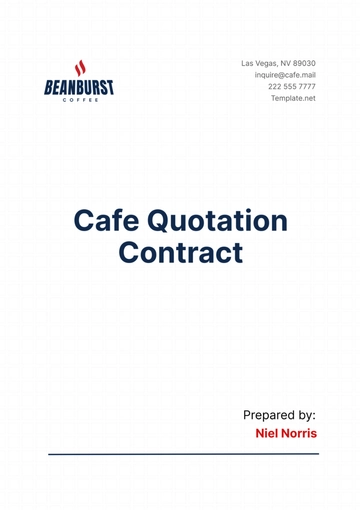 Free Cafe Quotation Contract Template to Edit Online
