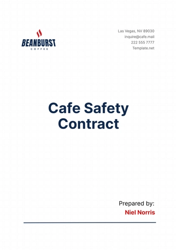 Free Cafe Safety Contract Template to Edit Online