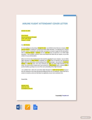 Airline Flight Attendant Cover Letter