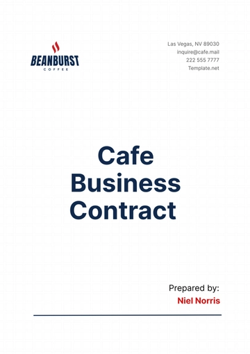 Free Cafe Business Contract Template to Edit Online