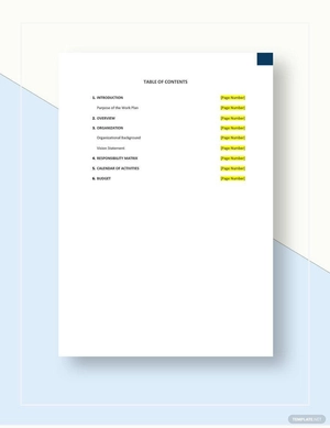 Basic Work Plan Template