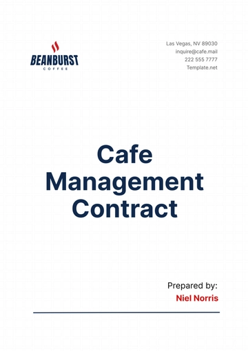 Free Cafe Management Contract Template to Edit Online