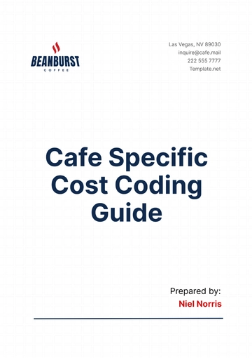 Free Cafe Specific Cost Coding Guide Template to Edit Online