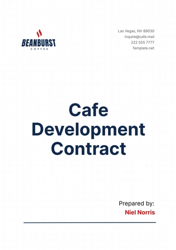Free Cafe Development Contract Template to Edit Online