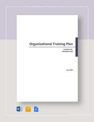 Organizational Training Plan Template
