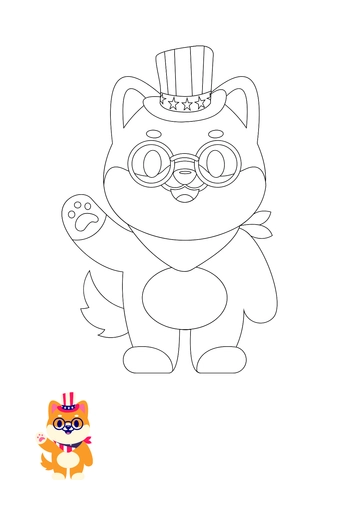 Free 4Th Of July Dog Coloring Page Template to Edit Online