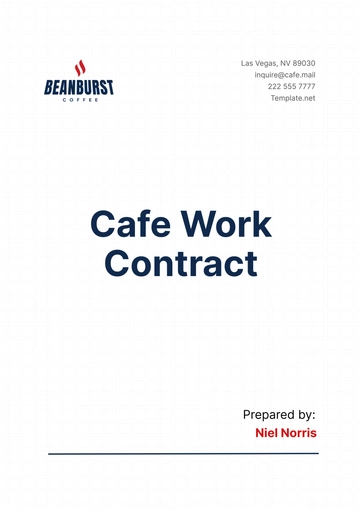 Free Cafe Work Contract Template to Edit Online