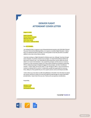 Denver Flight Attendant Cover Letter