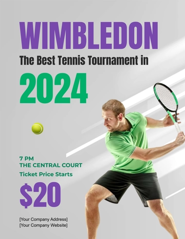 Free Wimbledon Tennis Flyer Template to Edit Online