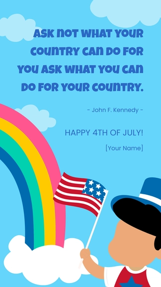 Free 4th of July Quote for Kids Template to Edit Online