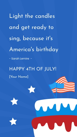 Free 4th of July Birthday Quote Template to Edit Online