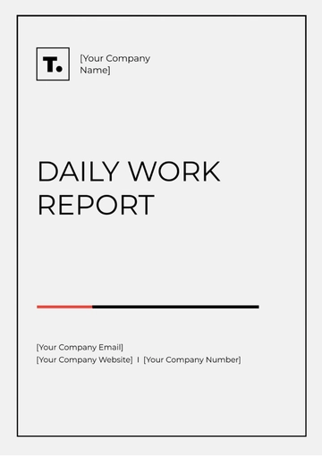 Free Daily Work Report Template to Edit Online