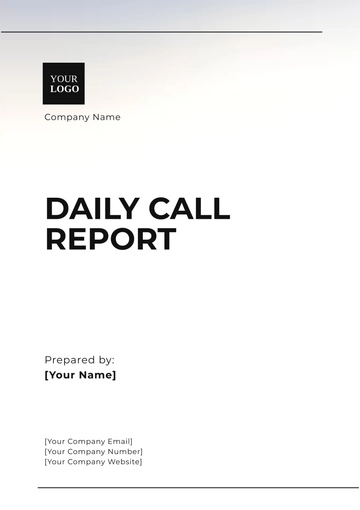 Free Daily Call Report Template to Edit Online