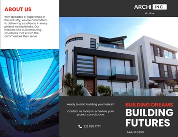 Free Architecture Construction Brochure Template to Edit Online
